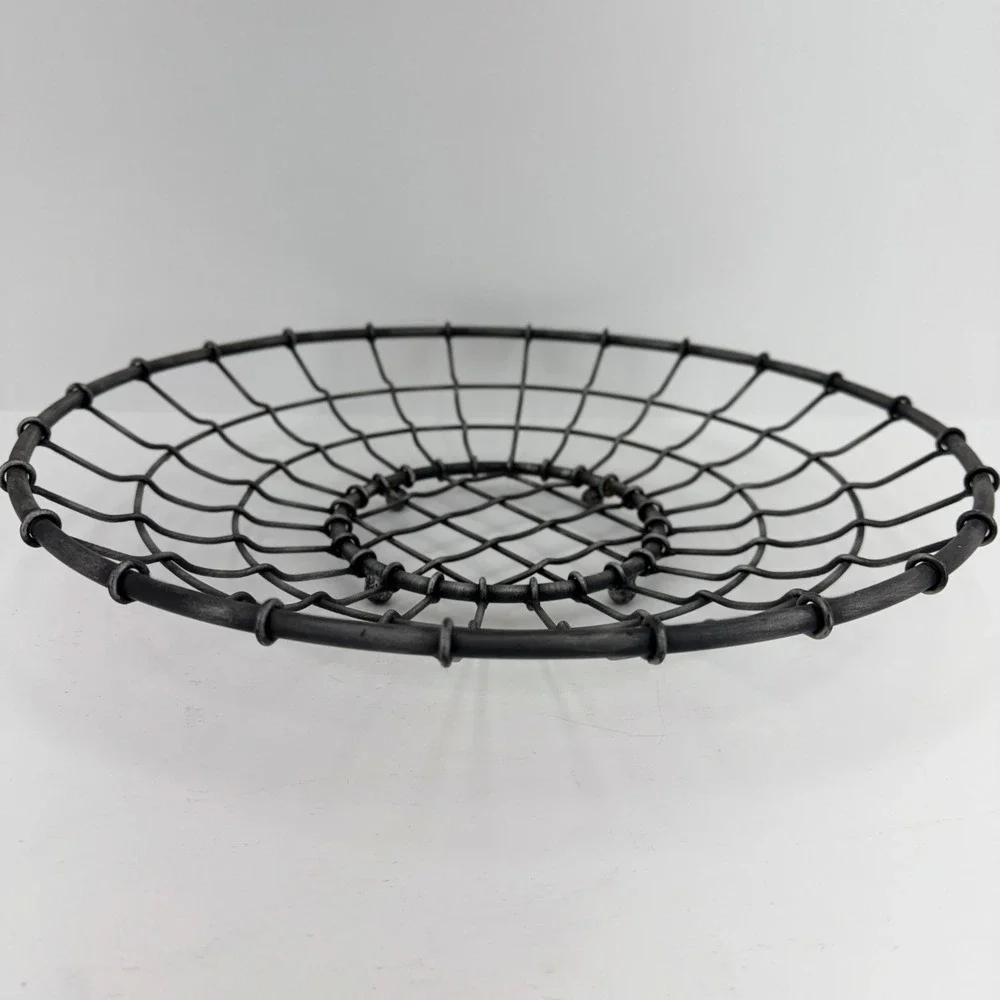 Unbranded Wire‎ Basket Home Decor OS Gray Good Industrial Footed Shallow Bowl